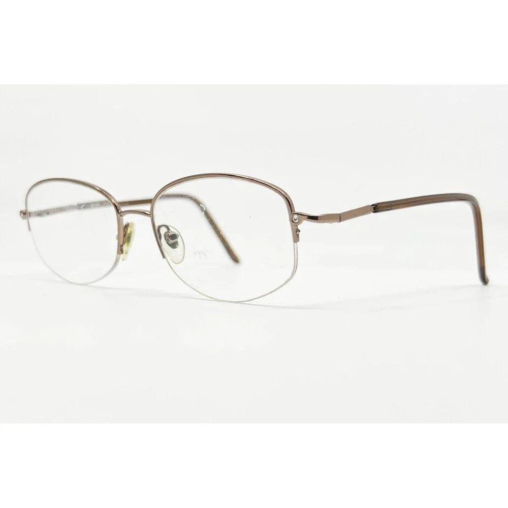 Sferoflex Eyeglasses Womens Brown Semi-Rimless Oval 2587B 267 53-18-135